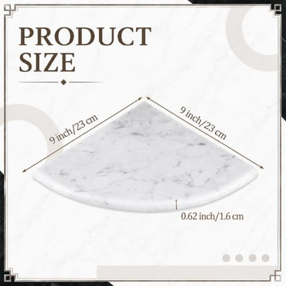 4 Pcs White Marble Corner Shower Shelf for Bathroom 9 x 9 Inch Wall Mounted Both Sides Polished Marble Corner Shelves Shower Caddy for Bathroom Wall (Stylish) - style: Stylish