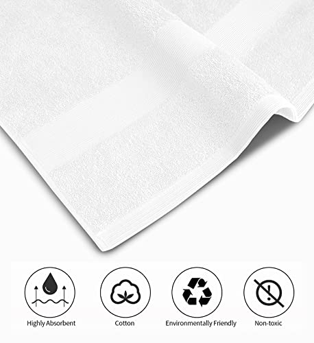 Luxury Bath Towels Set of 4 (27” x 54”) | Towels for Bathroom | Super Soft | Highly Absorbent Towels for Home, Spa, Gym (Grey-White) - color: Grey/White