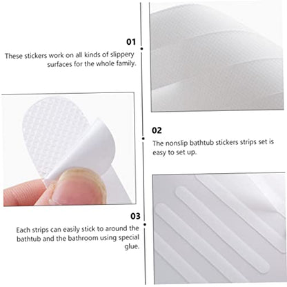 20pcs Bathroom Slip Stickers Self Adhesive Non Skid Strips for Bathtub Shower Stairs Strong Adhesive Easy Installation Safety Shower Tread Stickers
