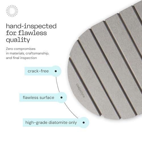 Deepstone Foldable Stone Bath Mat – Large Diatomaceous Earth Mat, Quick Dry with Non-Slip Base, Water Absorbing Bathroom and Shower Stone Mat, Easy to Clean (24” x 15”), Gray - color: Gray