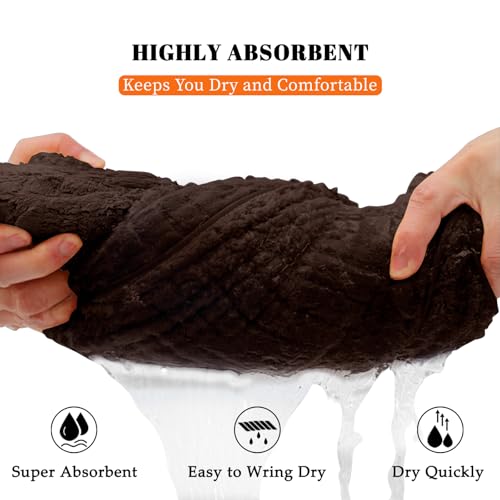 Bath Towels Set of 4 Extra Large 35 x 70 Inches,Luxury Thick High Absorbent and Quick Dry Bath Sheet,Ultra Soft Microfiber,Bathroom,Beach,Yoga,Sport,SPA,Fitness (Brown) - color: Brown, style: 4 Piece Bath Towels