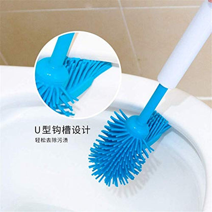 Compact Freestanding Plastic Toilet Bowl Brush and Plunger Combo Set with Holder - Caddy for Bathroom Storage Sturdy, Heavy Duty, Deep Cleaning Charcoal Gray/Brushed Stainless Steel