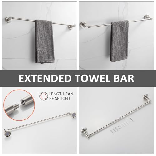 Bathroom Accessories Set 4 Piece Bathroom Hardware Set Stainless Steel 304 Brushed Nickel Bathroom Accessories Set Wall Mounted