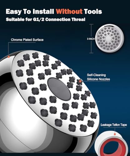 1.8 GPM High Pressure Shower Head 3 Inches Showerhead Chrome with Adjustable Swivel Joint Best Pressure Boosting Wall Mount Fixed Bathroom Showerhead For Low Flow Showers Anti-clog leak 10Pcs - color: 10Pcs