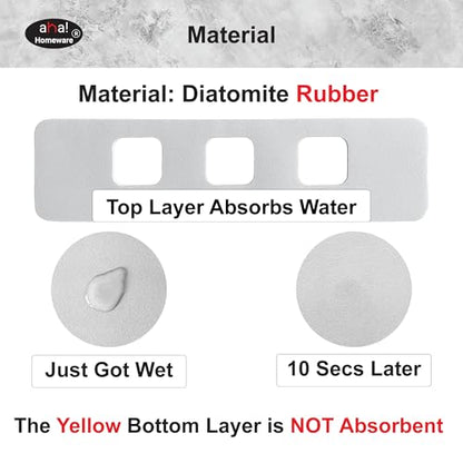 Faucet Mat Bathroom Sink 3-square-hole : AHA HOMEWARE Diatomite Rubber Bathroom Sink Splash Guard 3 Square Hole 2 Pack (Light Gray) - color: Light Gray