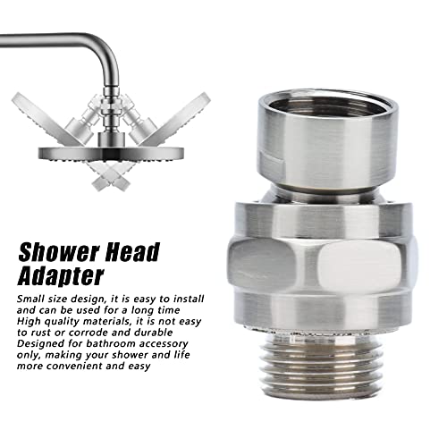 Tyenaza Shower Head Swivel Ball Adapter, G1/2 Top Shower Adapter Adjustable Copper Shower Head Holder, Adjustable Pivot Ball to Adjust Showerhead Angle