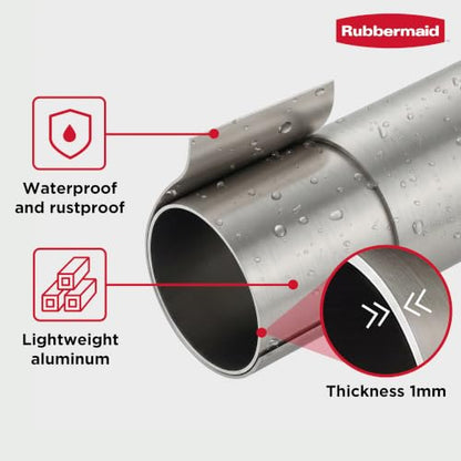 Rubbermaid Double Curved Shower Curtain Rod, No Drill, 50-72 Inches Adjustable Tension Shower Rod for Bathroom, Non-Slip, No Rust, Nickel - color: Nickel