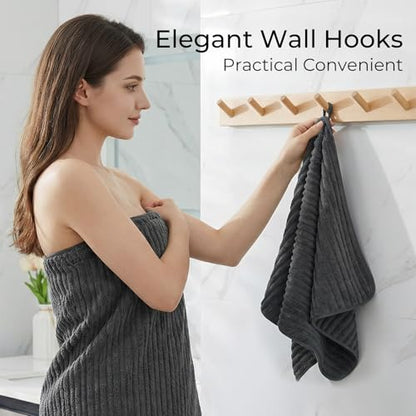 ZVH Hand Towels for Bathroom 6pcs 14X29.5inch,Quick Dry Microfiber,Super Soft,Hand Towels with Hanging Loops for Spa,Kitchen,Hotel (Dark Grey, Set of 6) - color: Dark Grey