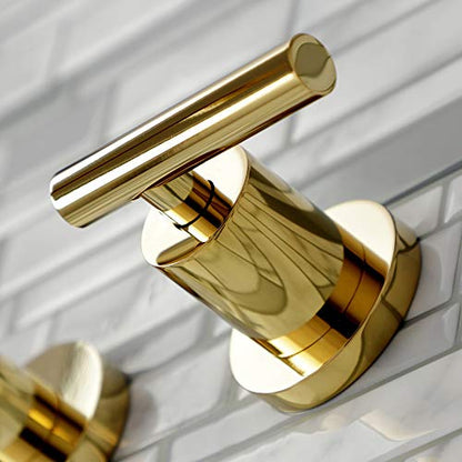 Kingston KS8122CML Wall Mount Bathroom Faucet, Polished Brass - color: Polished Brass