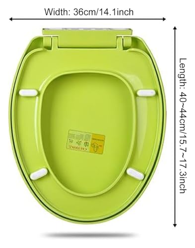 Toilet Seat Quiet No Slam Color Toilet Seats Cover, Quick Release For Easy Clean, Adjustable Plastic Toilet Seat(Green) - color: Green
