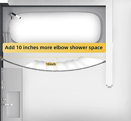 Chrsouly Adjustable Curved Shower Rod, 42-72 inches Extra Wide Shower Curtain Rod, Rust proof, Premium Stainless Steel, Curved Shower Curtain Rod for Bathroom, Need to Drill, Silver - color: Silver, size: 42-72 Inches