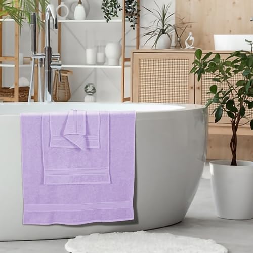 Ultra Soft 6 Pack Cotton Towel Set, Contains 2 Bath Towels 28x55 inch, 2 Hand Towels 16x24 inch & 2 Wash Coths 12x12 inch, Ideal for Everyday use, Compact & Lightweight - Dark Purple - color: Dark Purple