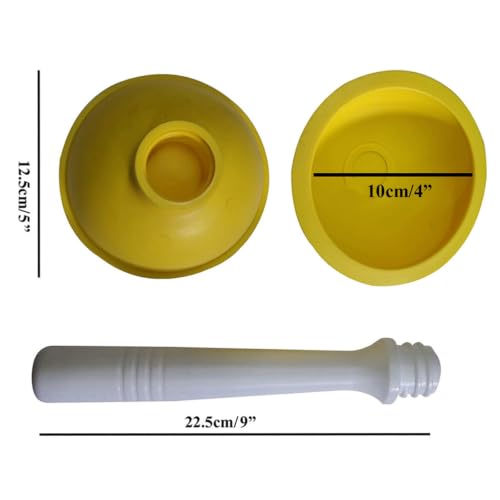 Drain Plunger, Mini Sink Unclogger, Small 4-Inch Clog Remover | Rubber Cup Hand Plumber Helper, Force Tiny Compact Tool with 9" Short Handle for Kitchen Bathroom, Toilet, Shower, Bath Tub - color: Yellow