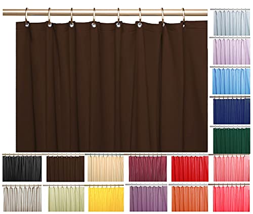Elegant Heavy Duty Vinyl Shower Curtain Liner with 12 Metal Grommets Dark Brown - color: Dark Brown