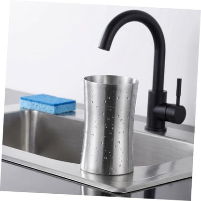 UKCOCO Food Grade Stainless Steel Toothbrush Holder Cup Smooth Edge Mouthwash Cup for Bathroom Compact and Travel Tumbler Easy to Clean Multifunctional Bathroom Organizer for Home Use