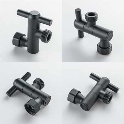 All Metal Shower Head Elbow Adapter, Stainless Steel Shower Arm Extension Connector for Shower Heads, Matte Black