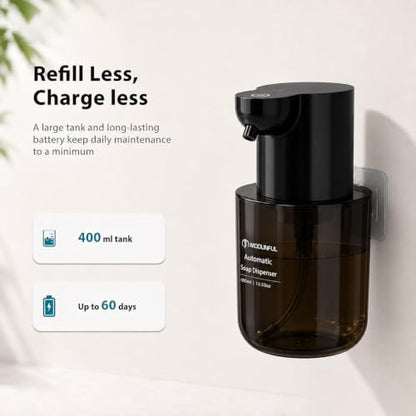 Automatic Foaming Soap Dispenser Touchless,13.5oz Compact Wall Mount Black