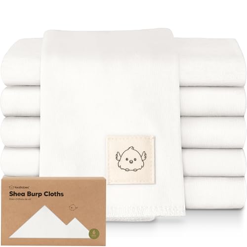Organic Burp Cloths Baby Boy, Girl, 6-Pack Large Burping Cloths(Soft White) | 100% Cotton Burp Clothes for Babies, Newborns Spit Up Rags, Super Soft, Absorbent Towels, Gender Neutral, Machine Washable - color: Soft White, style: Shea