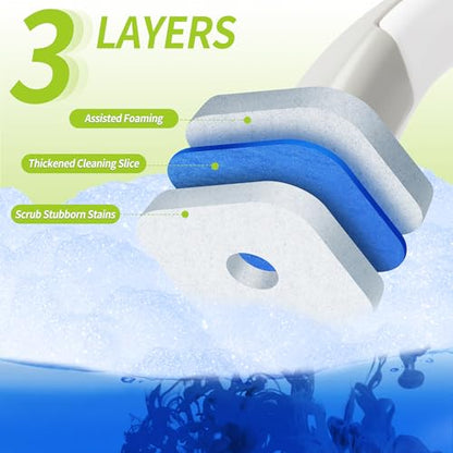IVYROLL Toilet Bowl Cleaner Wand with 14 Refills | Disposable Toilet Brush Set with Holder, Cleaning System Starter Wand Kit, Bathroom Cleaning Set - size: 1 Count (Pack of 1)