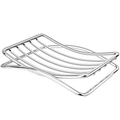 Soap Dish Stainless Steel Bar Soap Holder for Shower Bathroom, Self-draining Soap Dishes Sponge Holder for Kitchen Sink, Easy Cleaning Quick Dry(Soap Saver Not Included) - color: Chrome-1 Pack