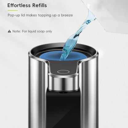 EKO Aroma 9 fl oz Automatic Liquid Soap Dispenser, Rechargeable & Water-Resistant for Kitchen and Bathroom with Adjustable Soap Dispensing Volume Control (Chrome Metallic) - color: Chrome Metallic, size: 9 oz (Standard Rechargeable)