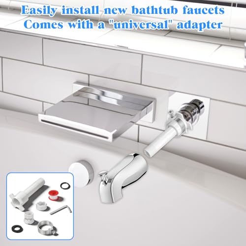 Four in One Tub Spout Adapter, Bathtub Repair Kit Universal 1/2'' Copper Pipe 1/2'' IPS and 3/4'' IPS with Assembly Tool Tubs Spout Diverter Repair Kit Easy Installation