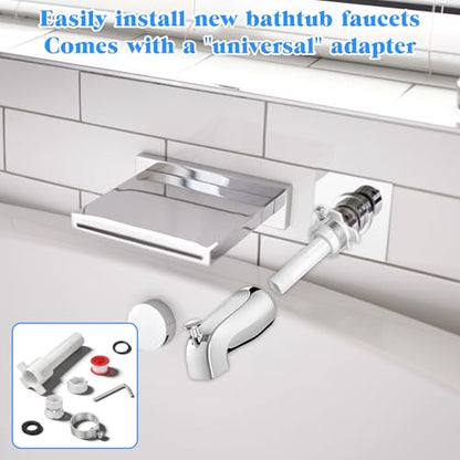 Four in One Tub Spout Adapter, Bathtub Repair Kit Universal 1/2'' Copper Pipe 1/2'' IPS and 3/4'' IPS with Assembly Tool Tubs Spout Diverter Repair Kit Easy Installation