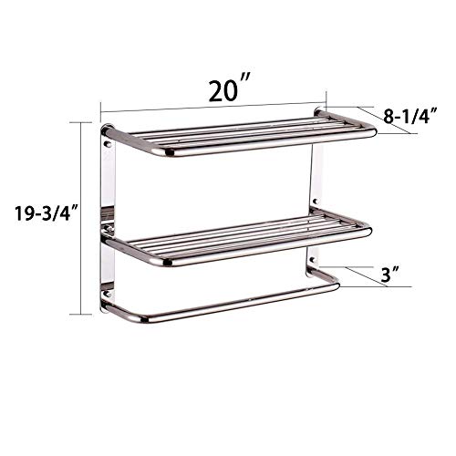 LUANT Bathroom Shelf 3-Tier Wall Mounting Rack with Towel Bars - color: Polished 20 Inch