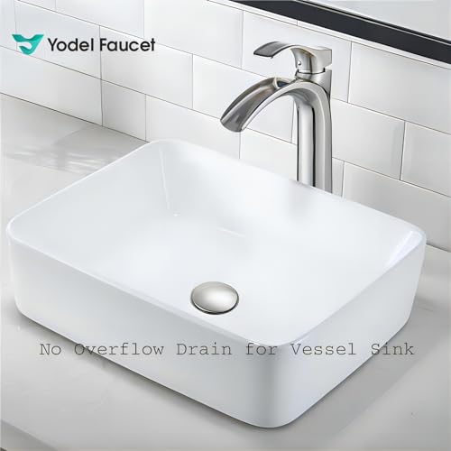 Bathroom Sink Drain Without Overflow - 1 1/2" Drain Opening - Pop Up Vessel Vanity Drain with Anti-Clogging Hair Catcher Basket,Brushed Nickel,Y1383W-BN - color: Brushed Nickel