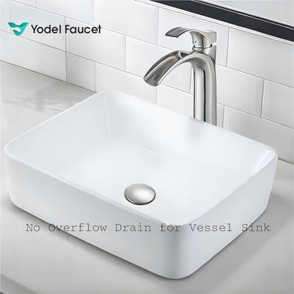 Bathroom Sink Drain Without Overflow - 1 1/2" Drain Opening - Pop Up Vessel Vanity Drain with Anti-Clogging Hair Catcher Basket,Brushed Nickel,Y1383W-BN - color: Brushed Nickel