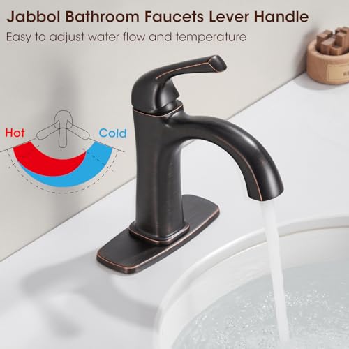 Oil-Rubbed Bronze Single Hole Bathroom Faucet, Single Handle Brass Bathroom Sink Faucet, Bathroom Sink Faucet for 1 or 3 Holes, Bathroom Faucets with Pop Up Drain and Supply Lines - color: A-Oil-Rubbed Bronze