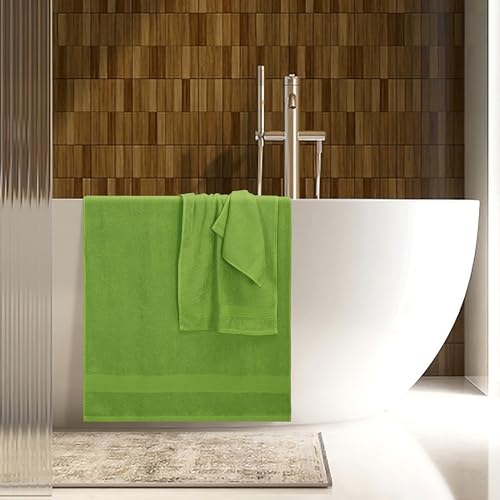 Belizzi Home 8 Piece Towel Set 100% Ring Spun Cotton, 2 Bath Towels 27x54, 2 Hand Towels 16x28 and 4 Washcloths 13x13 - Ultra Soft Highly Absorbent Machine Washable Hotel Spa Quality - Green - color: Green, size: 8 Piece Towel Set