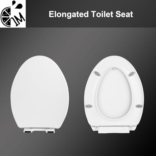 1M Family Toilet Seat, Patented Slow Close & Quick Releasing Technology, Anti-Wiggling, Easy to Install and Clean, Standard Elongated with Adult Seat Only (2 Pieces) - style: Elongated with Adult Seat Only
