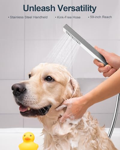 Shower Faucet Set with Handheld Spray, Polished Chrome | 12" Ceiling Mount SUS304 Rainfall Shower Head System, 6" Side Head, 3-Function Thermostatic Valve Trim Kit, All Metal - color: Chrome