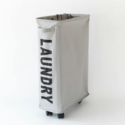 Pilipane 21 7in Slim Rolling Laundry Baskets Slim Laundry Hamper, Laundry Hamper with Wheels Narrow Rolling Laundry Basket, Portable Skinny Hamper Lunch Box Storage Bins(Light Grey)