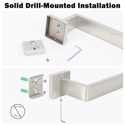 Towel Bar for Bathroom, 16 Inch Stainless Steel Bath Towel Rack Wall Mounted Towel Holder Hardware Accessory (Brushed Nickel)