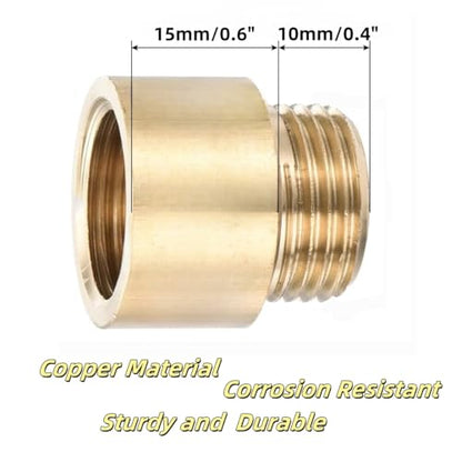 Shower Head Extension Arm, 2 Pack Brass G1/2 Male to G1/2 Female Thread 25mm Length Pipe Fitting Coupler Copper Shower Head Extender with 8M PTFE Pipe Sealant Tape - style: 25mm