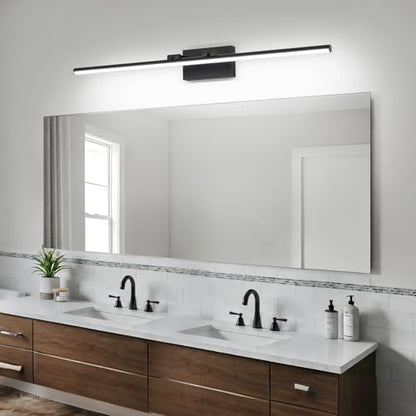 LED Bathroom Vanity Light, Modern Bathroom Light Fixture Over Mirror (Cool White 6000K), Vanity Light Bar with Angle Adjustable, 40 Inch, Black - color: Black-Cool White, size: 40 inch