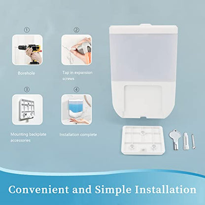HANFNDA Wall Mount Soap Dispenser Commercial Soap Dispenser Wall Mounted for Bathroom Public Places Automatic Touchless 1000ml/33.8oz White
