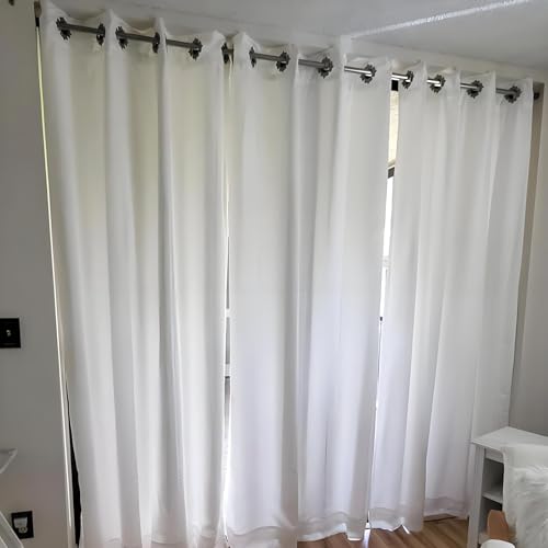 No Sectional Assembly Tension Curtain Rod 42-78 Inch | 1" Diameter Spring Long Adjustable Shower Curtain Rods for Bathroom Windows Closet No Drilling No Rust, Silver - color: Silver, size: 42-78Inch, No Assembly