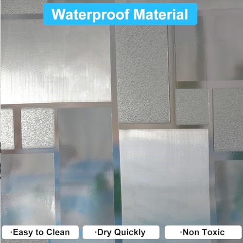 SUJAYU Shower Curtain Liner with 12 Plastic Hooks, 72x72 Inch Plastic Shower Curtain Liner for Shower Stall & Bathtubs, Bathroom Curtains Shower Curtain and Liner Set (Clear Grid)