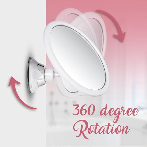 10X Round Magnifying Mirror for Applying Makeup - Suction Cup Cosmetic Make Up Mirror, Ideal for Vanity, Bathroom, and Travel Use - 6.7" Diameter