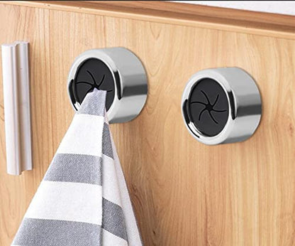 Generic 6 Round Chrome ABS & Chrome (95%, 5%) Towel Hooks, Modern Style, Silver Grey, Wall Mount, 25 Pounds Max Weight, Kitchen, Bathroom, Cabinet, Garage, Hand, Shower, Outdoor
