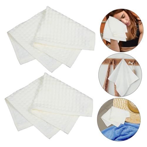 4pcs Waffle Cotton Bath Towels Quick-Drying and Highly Absorbent Facecloths for Spa-Like Bathroom Lightweight and Comfortable for Daily Use and Fitness