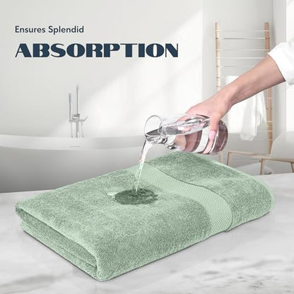White Classic Luxury Bath Towels Set of 4 Large - 700 GSM Cotton Ultra Soft Bath Towels 27x54 | Highly Absorbent and Quick Dry | Hotel Towels for Bathroom Luxury, Plush Mint Green - color: 11: Mint Green