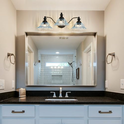 XIEDUN Blue and Black 3 Light Vanity Light Bathroom Vanity Light Fixture - color: Black and Blue, size: 3 Light