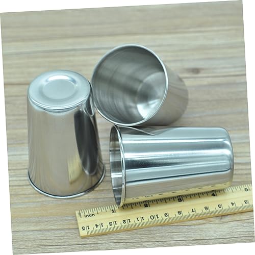 2pcs Stainless Steel Water Cups Brushed Bathroom Tumblers for Beverages Toothbrushes and Multi Use and Easy to Clean - size: 6X6cm