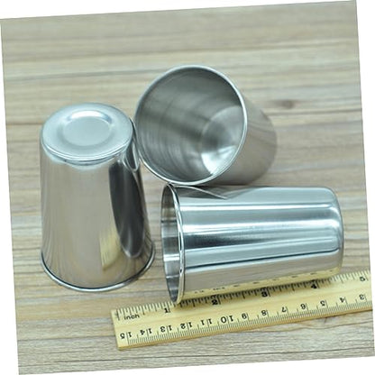 2pcs Stainless Steel Water Cups Brushed Bathroom Tumblers for Beverages Toothbrushes and Multi Use and Easy to Clean - size: 6X6cm