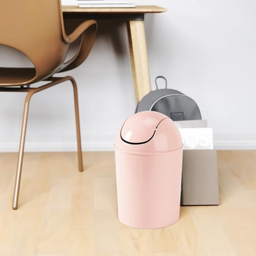 Umbra 1.25 Gallon Mini Waste Can with Removable Swing-Top Lid - Small Garbage Bin for Kitchen, Bathroom, Bedroom, Office - Compact Trash Can Fit Under Tables & Counters - Pink - color: Pink