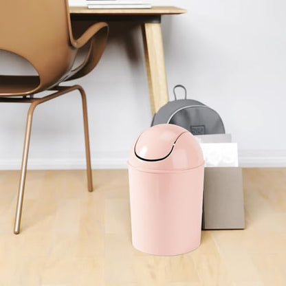 Umbra 1.25 Gallon Mini Waste Can with Removable Swing-Top Lid - Small Garbage Bin for Kitchen, Bathroom, Bedroom, Office - Compact Trash Can Fit Under Tables & Counters - Pink - color: Pink